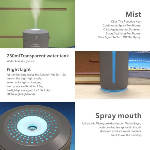 230Ml Color Cup Humidifier, Creative Color Cup USB Air Humidifier for Home Car Ultrasonic Mini Aroma Diffuser Air Purifier with Led Lights Humidificador (Gray) - Tradedubai.ae Wholesale B2B Market 230Ml Color Cup Humidifier, Creative Color Cup USB Air Humidifier for Home Car Ultrasonic Mini Aroma Diffuser Air Purifier with Led Lights Humidificador (Gray) - Tradedubai.ae Wholesale B2B Market