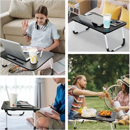 Portable Folding Laptop Desk for Bed with Cup Holder Adjustable Lap Tray Notebook Stand Lap Desk Foldable Non-slip legs grip Stand Table for outdoor, indoor, working, studing, camping - Tradedubai.ae Wholesale B2B Market Portable Folding Laptop Desk for Bed with Cup Holder Adjustable Lap Tray Notebook Stand Lap Desk Foldable Non-slip legs grip Stand Table for outdoor, indoor, working, studing, camping - Tradedubai.ae Wholesale B2B Market
