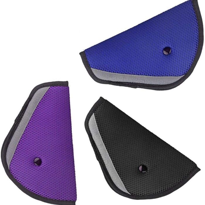 Car Seatbelt Triangle Adjusters, Auto Seat Children Adjustable Safety Cover Shoulder Harness Pads Protector Kids Seat Strap Clip Pad Set (Multicolor)