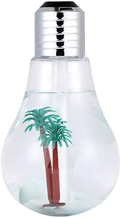 Colorful Light Bulb Humidifier Air Ultrasonic USB 400ML Essential Oil Diffuser Atomizer Freshener Mist Maker For Home Office ( Silver)