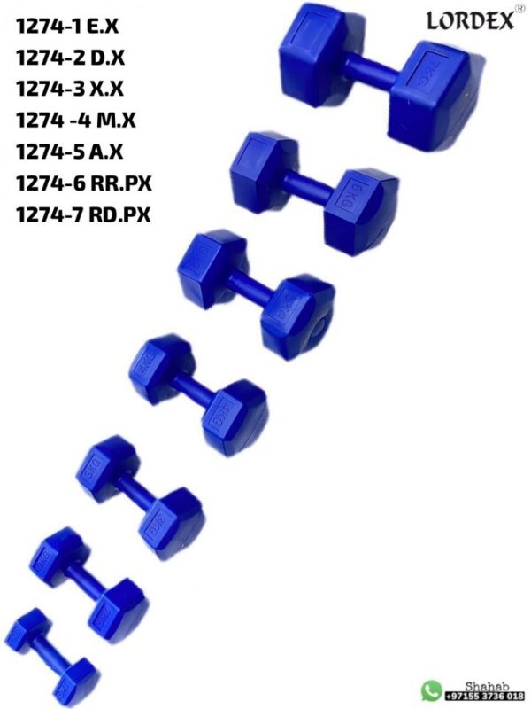 Lordex Non-Slip, Hexagon Shape, Dumbbell Set for Arm Exercise Power Set of 2-Blue