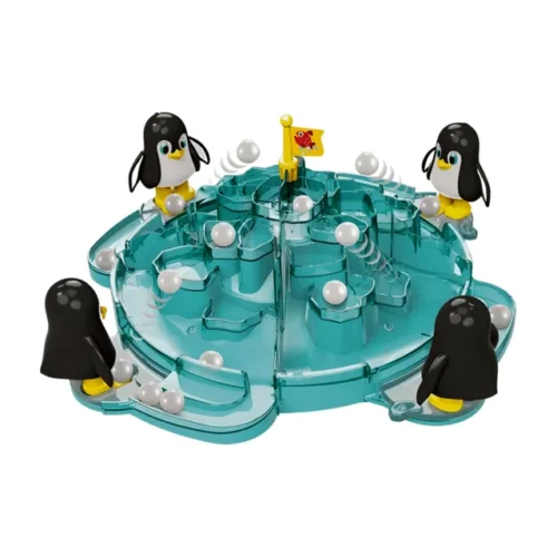 Educational Kids Family Party Multiplayer Shooting Bean Kick Snowball Tabletop Penguin Game, Children indoor Plastic Board Games