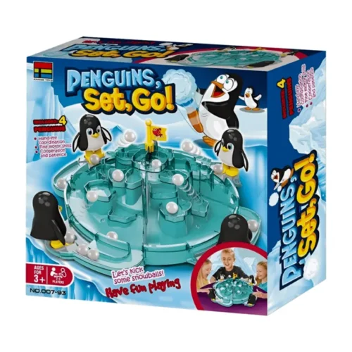 Educational Kids Family Party Multiplayer Shooting Bean Kick Snowball Tabletop Penguin Game, Children indoor Plastic Board Games