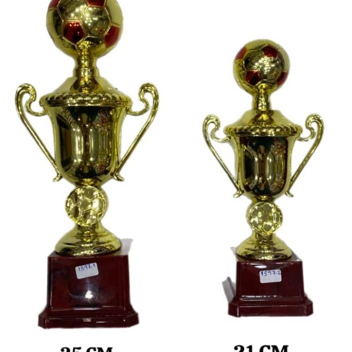 Lordex Gold Metallic Fibre Big Size Trophy & Medal Award for Winner Football Cricket Championship World Cup Kabaddi Karate 1st 2nd 3rd Prize Volley Ball