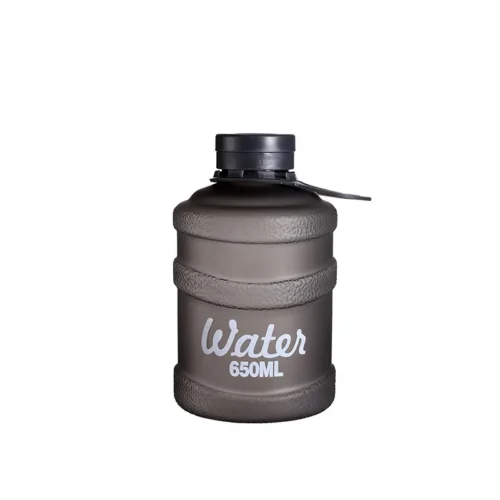 650ML Mini Kawaii Bottle Cute Water Bucket Cup Drop-Proof Plastic Drinkware For Girls Boy Women Students - Gray