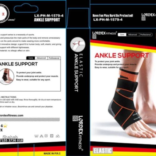LORDEX Adjustable Breathable Ankle Support with Elastic Fabric, Compression Ankle Wrap for Sports Protect, Ankle Sprain, Plantar Fasciitis, One Size Fits All Men Women
