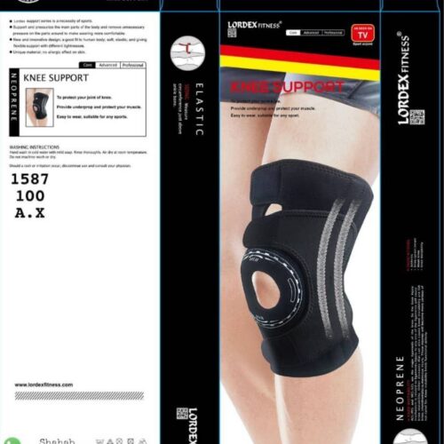 LORDEX Adjustable Open-Patella Neoprene Knee Brace with Anti-Slip Strips - for Arthritis, Joint Pain, Meniscus Pain Relief, Sports Running Injury Rehabilitation