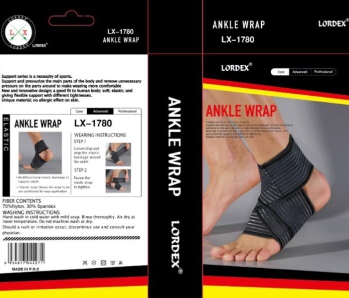 LORDEX Elastic Ankle Brace Support Compression Wrap Movement Protection Ankle Sport Fitness Guard Band for Sprained Ankle, Achilles Tendon, Pain Relief, Recovery, Fitness, Weightlifting, Running-Women & Men