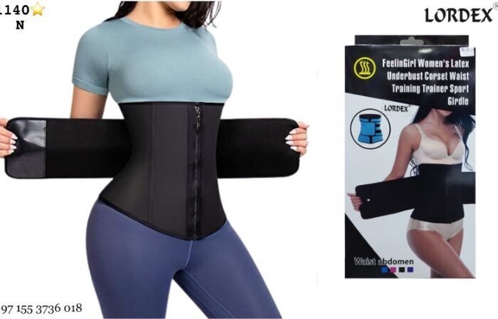 LORDEX Gotoly Women Waist Trainer Corset Cincher Belt Tummy Control Slimming Body Shaper Belly Workout Sport Girdle, Black