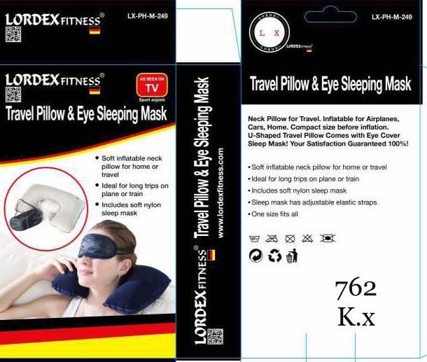 LORDEX Memory Foam Travel Neck Support Rest Pillow Eye Mask, Noise Isolating Ear Plugs Portable Combo