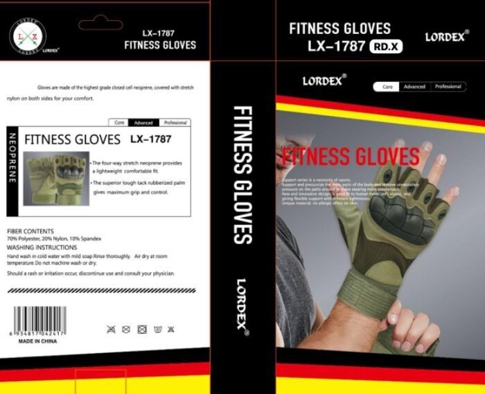 LORDEX Men's Outdoor Fingerless Gloves Half Finger Gloves Breathable Workout Gloves for Climbing Cycling Hunting