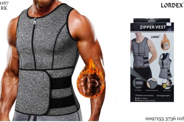 LORDEX Men's gym workout waist sweat steaming sweat shaping waist training device with Zipper Gym - Tradedubai.ae Wholesale B2B Market