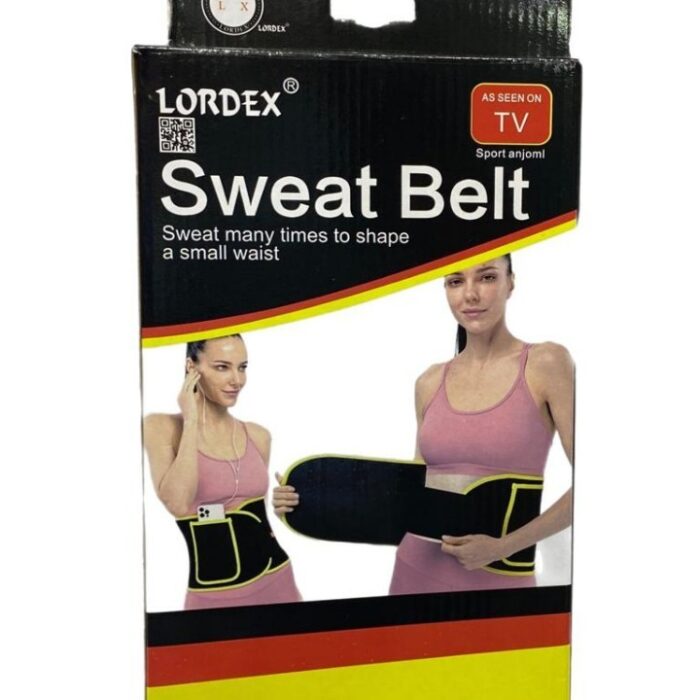 LORDEX Sweat Slim Belt for Men and Women – Free Size Black Sauna Waist Trainer, Tummy Trimmer, Body Shaper for Enhanced Workout, Fat Burning & Core Support