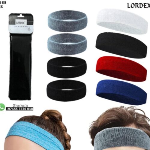 LORDEX Sweatbands Sports Headband for Men & Women, Moisture Wicking Hairband Athletic Towel Headbands Cotton Head Sweat Bands for Running, Cycling, Yoga, Spa