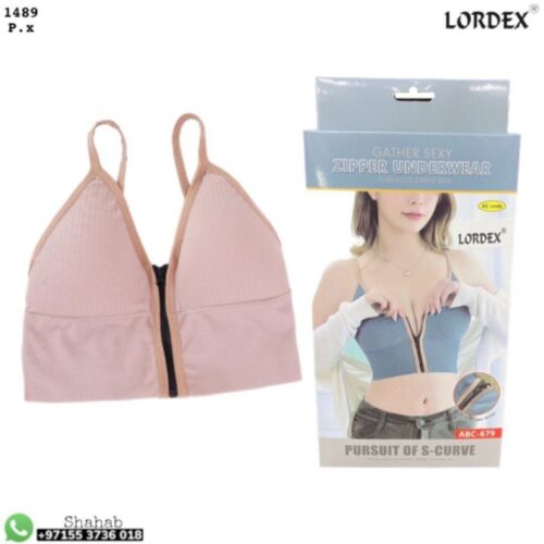 LORDEX V-Neck Bra for Women's, Girls Front Zipper Bra, Sports Bras Multicolor