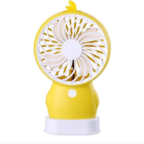 Mini Fan Portable Desktop Fan Portable Fan Cartoon Duck Handheld Hanging Neck Fan USB Rechargeable Mini Fan -Yellow