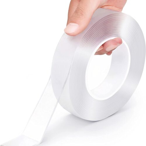 Multipurpose Double Sided Adhesive Nano Tape Transparent Strong Washable Adhesive Traceless Gel Tape, Removable and Reusable Sticky Anti Slip Tape for Home, Wall, Room, Office Decor