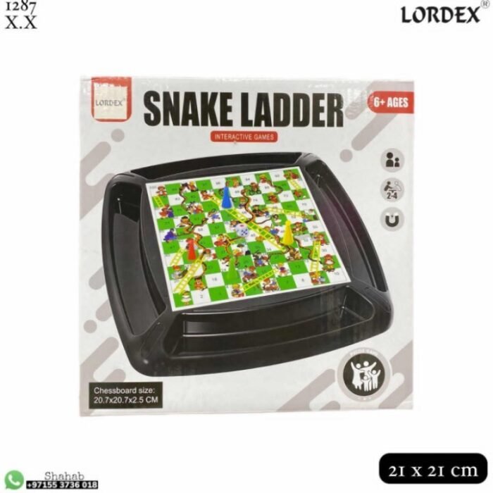 Lordex Family Board Game Set Board Chess Backgammon Ludo Snakes Ladders Compact Travel Set
