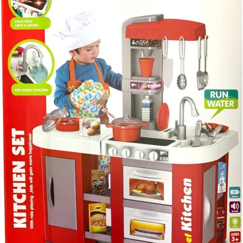 53-Piece Portable Lightweight Durable Talented Pretend Chef Kitchen Play Set 61x33x72.5cm