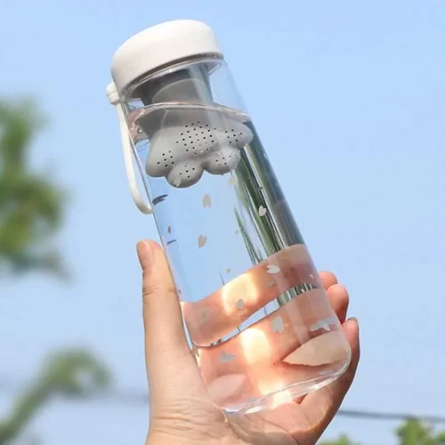 550ml Cute Plastic Cup, Kawaii Cherry Blossoms Design, Portable Leakproof Sports Water Bottle for Girls- Gray - Tradedubai.ae Wholesale B2B Market 550ml Cute Plastic Cup, Kawaii Cherry Blossoms Design, Portable Leakproof Sports Water Bottle for Girls- Gray - Tradedubai.ae Wholesale B2B Market
