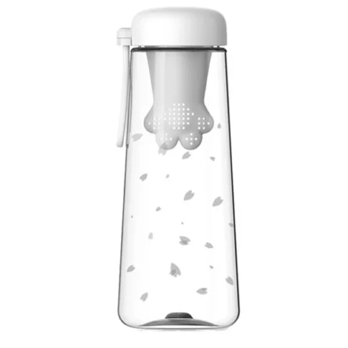 550ml Cute Plastic Cup, Kawaii Cherry Blossoms Design, Portable Leakproof Sports Water Bottle for Girls- Gray - Tradedubai.ae Wholesale B2B Market 550ml Cute Plastic Cup, Kawaii Cherry Blossoms Design, Portable Leakproof Sports Water Bottle for Girls- Gray - Tradedubai.ae Wholesale B2B Market