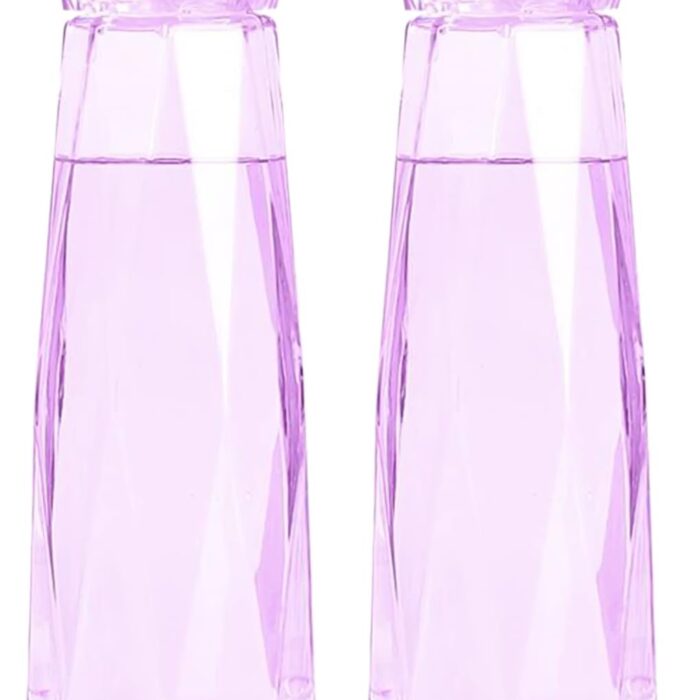 Diamond Shaped Glass Water Bottles ( Purple)