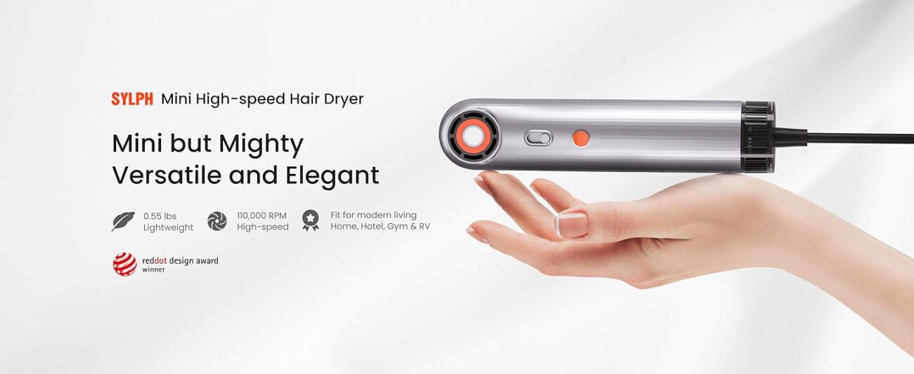 SYLPH Hair Dryer 055 lbs Ultra Light Portable for Travel 110000 RPM High-Speed Fast Drying 200 Million Ions for Salon-Quality Powerful Versatile Mini Hair Dryer for Home Hotel Gym RV Use - Tradedubai.ae Wholesale B2B Market - Tradedubai.ae Wholesale B2B Market