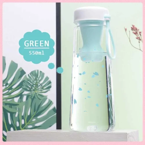 550ml Cute Plastic Cup, Kawaii Cherry Blossoms Design, Portable Leakproof Sports Water Bottle for Girls- Green - Tradedubai.ae Wholesale B2B Market 550ml Cute Plastic Cup, Kawaii Cherry Blossoms Design, Portable Leakproof Sports Water Bottle for Girls- Green - Tradedubai.ae Wholesale B2B Market