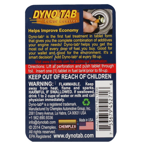 Dyno-tab® Fuel Treatment ONE 1 tab card - 45271 - Image 2