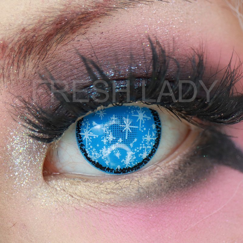 sparkle-blue-lenses-eye Anime Cosplay Glaciar Sparkle Contact Lenses - Image 1