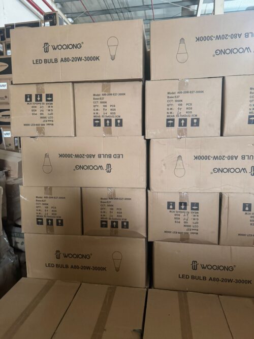 IMG-20260420-WA0000 - Tradedubai.ae Wholesale B2B Market Wholesale LED Bulbs – Bulk Stock Available (10,000+ Units) High-quality WOOJONG LED Bulbs available for wholesale / bulk sale across UAE. 💡 Product Details: * Brand: WOOJONG * Type: LED Bulbs (A60, A70, A80 models) * Watt Options: 5W, 10W, 12W, 15W, 20W * Base: E27 (standard fitting) * Light Color: 3000K (Warm White) & 4000K (Cool White) * Voltage: 170–264V (suitable for UAE) * Efficiency: 90 lm/W * Brightness: Up to 1350 lumens ✅ Key Features: * ✔️ Unbreakable plastic body (safe & durable) * ✔️ Long lifetime: 15,000 hours * ✔️ Energy saving & stable performance * ✔️ Good light quality (CRI ≥80) * ✔️ Suitable for homes, shops, offices, warehouses 📦 Stock Details: * Bulk quantity available (3000+ units) * Packed in cartons (100 pcs per box) * Ready stock in UAE 💰 Pricing: * Wholesale rates available (best price for bulk buyers) * Special discounts for large quantity purchase - Tradedubai.ae Wholesale B2B Market