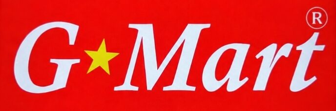 G★Mart logo on a red background with white letters, a yellow star between 'G' and 'Mart', and a small circled R trademark mark.